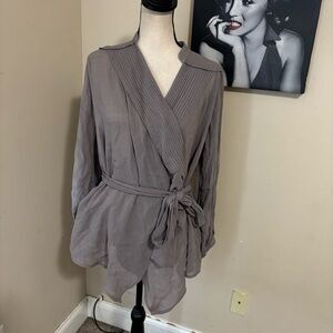Zara Woman Wool Blend Wrap Blouse